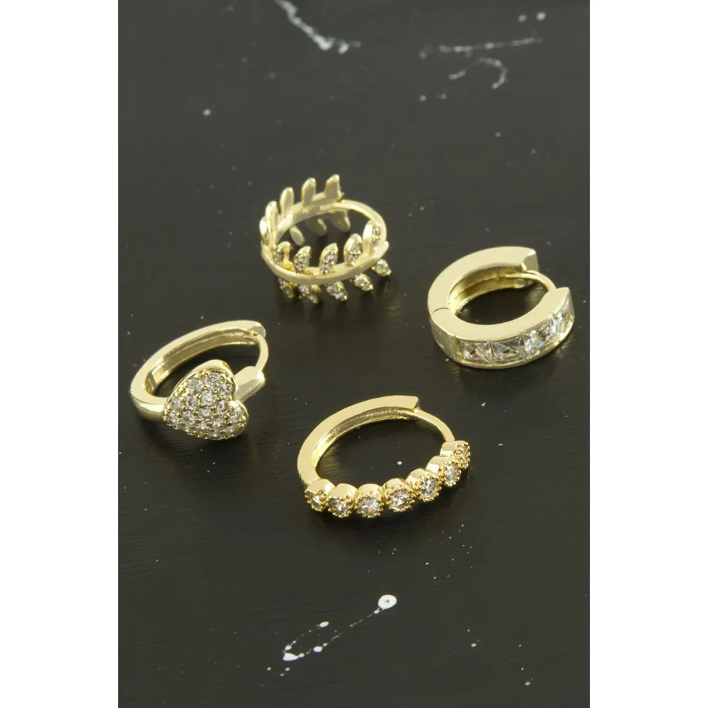 Tragus Zirkon Taşlı Halka Piercing 1 Adet-Sarı