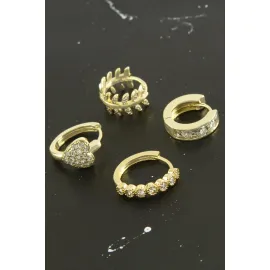 Tragus Zirkon Taşlı Halka Piercing 1 Adet-Sarı