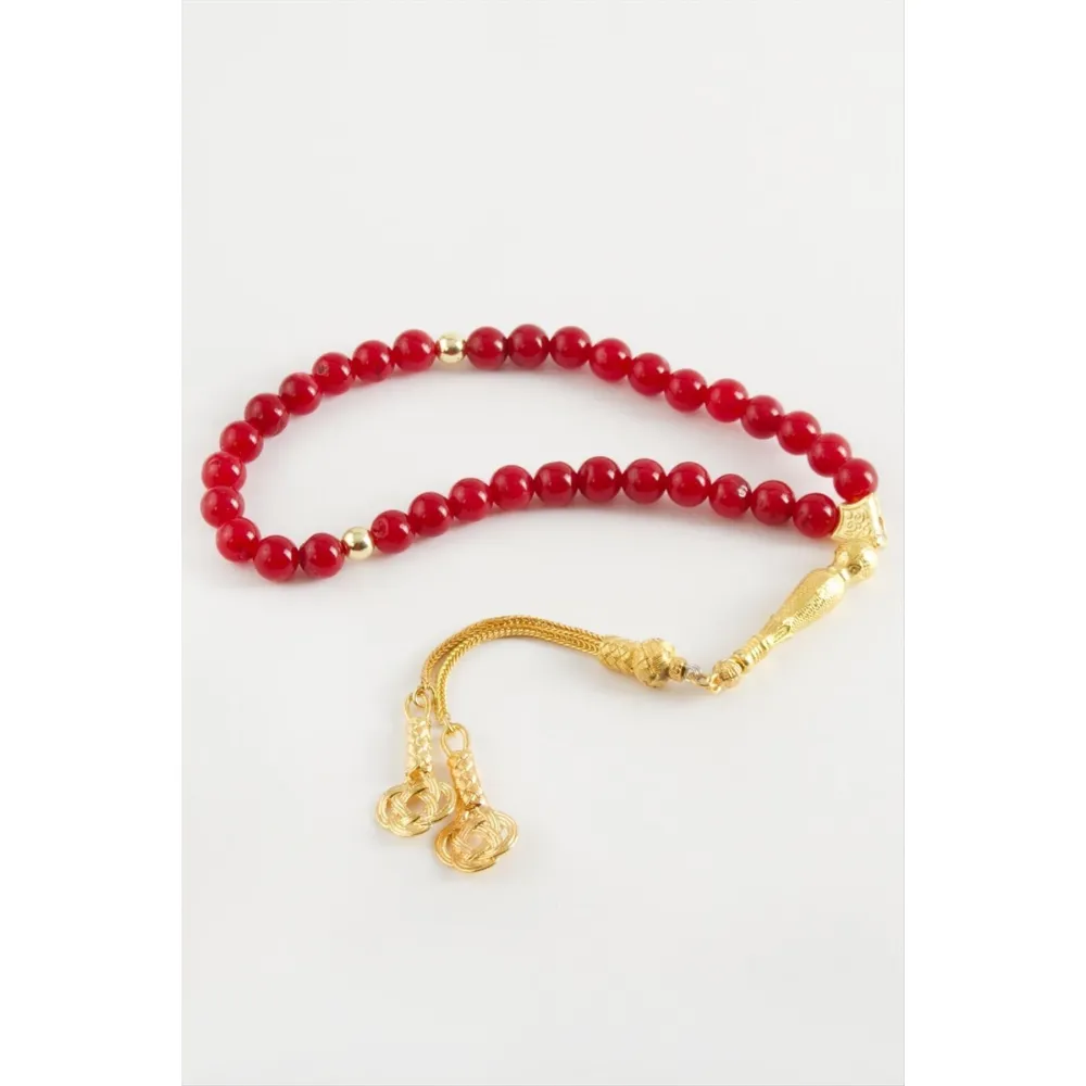 Ceyt Taşı Tesbih 8 Mm-Kırmızı