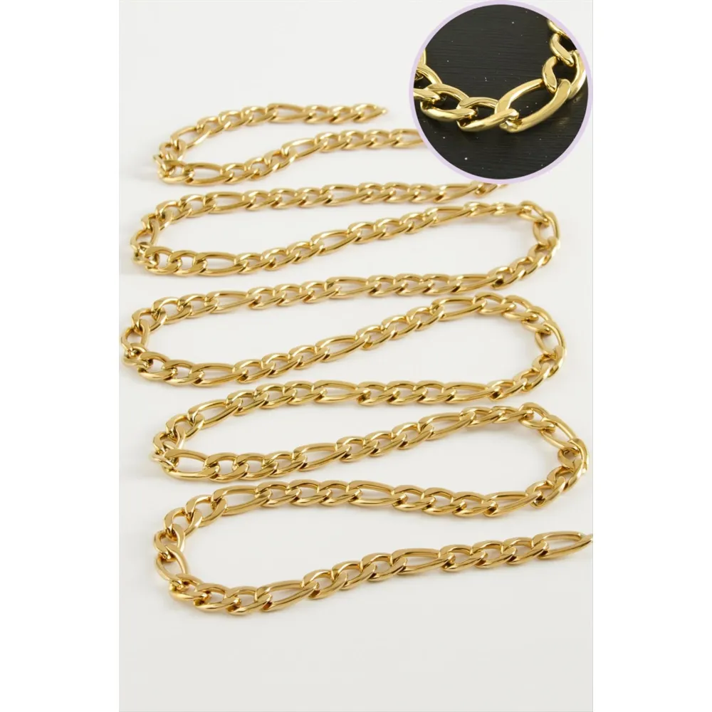 6 mm Düz Sarı Renkli Çelik Zincir 1 Metre-Sarı