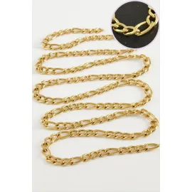 6 mm Düz Sarı Renkli Çelik Zincir 1 Metre-Sarı