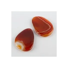 Özel Kesim Doğaltaş Plaka Akik Kolye Ucu-Kahverengi