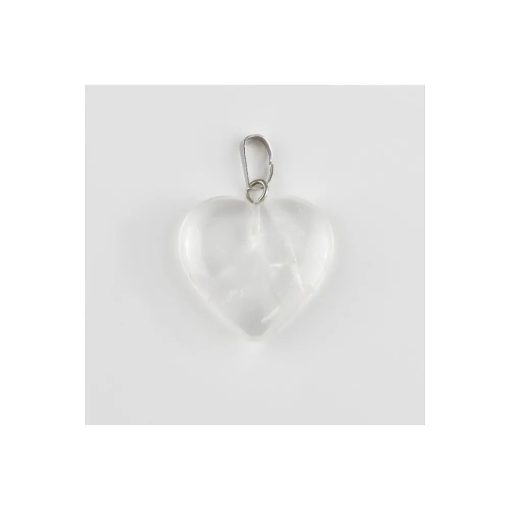 Kuvars Kalpli Doğaltaş Kolye Ucu-Şeffaf