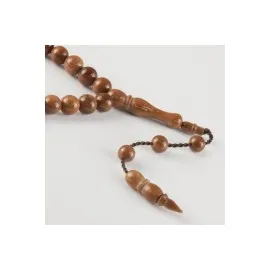 Yuvarlak Kesim Kuka Tesbih 10 mm-Açık Kahverengi