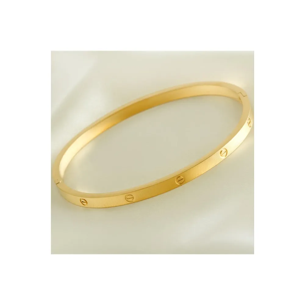 İnce Orjinal Crt Çelik Bileklik-Altın Rengi