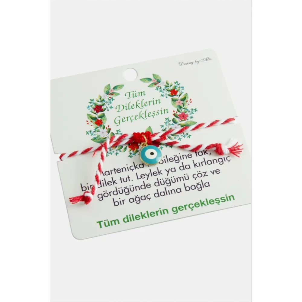 Nazar Marteniçka Makrome İp Bileklik-Kırmızı