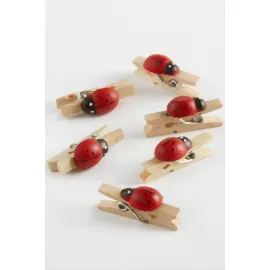 1 Adet Uğur Böceği Süs Mandal-Kahverengi