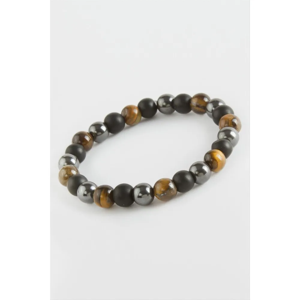 Kaplangözü Hematit Doğaltaş Bileklik-Kahverengi