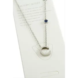 Gümüş Renkli Harfli Çelik Kolye-C