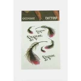 Yaprak Tattoo Dövme Sticker-Beyaz