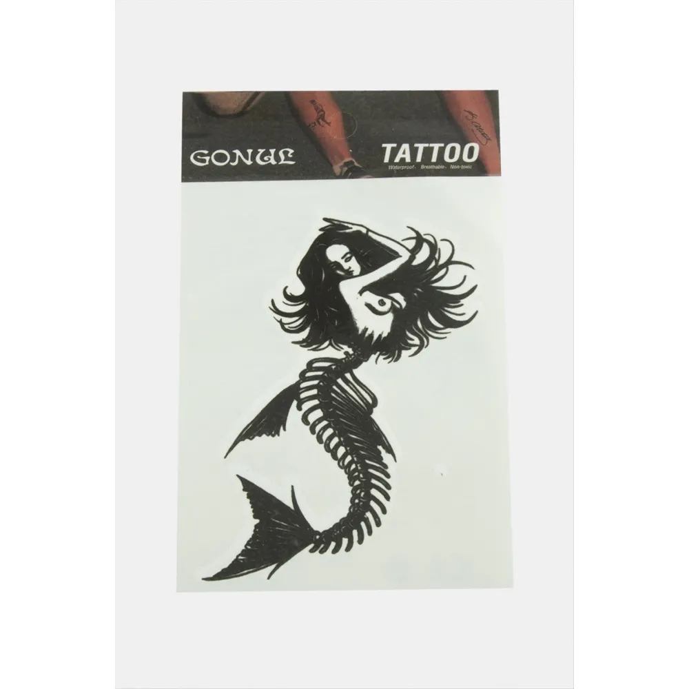 Deniz Kızı Tattoo Dövme Sticker-Beyaz