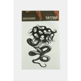Yılan Tattoo Dövme Sticker-Beyaz