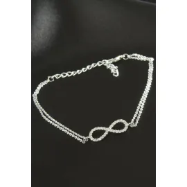 Sonsuzluk Zirkon Taşlı Bileklik-Gümüş Rengi