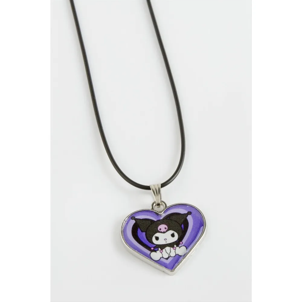 Kalp Uçlu Kolye-Mor