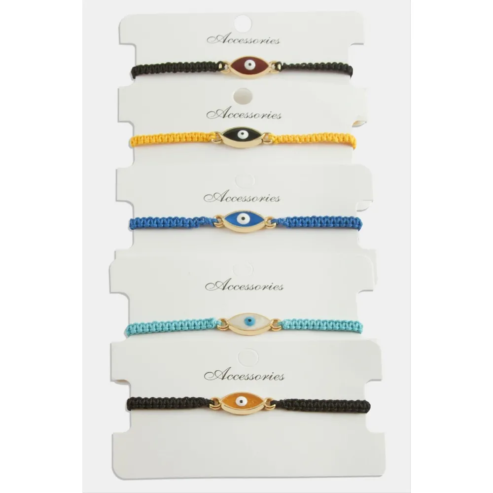 Nazar Makrome Örgülü Bileklik-Renkli