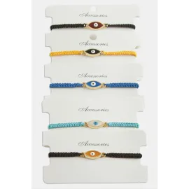 Nazar Makrome Örgülü Bileklik-Renkli