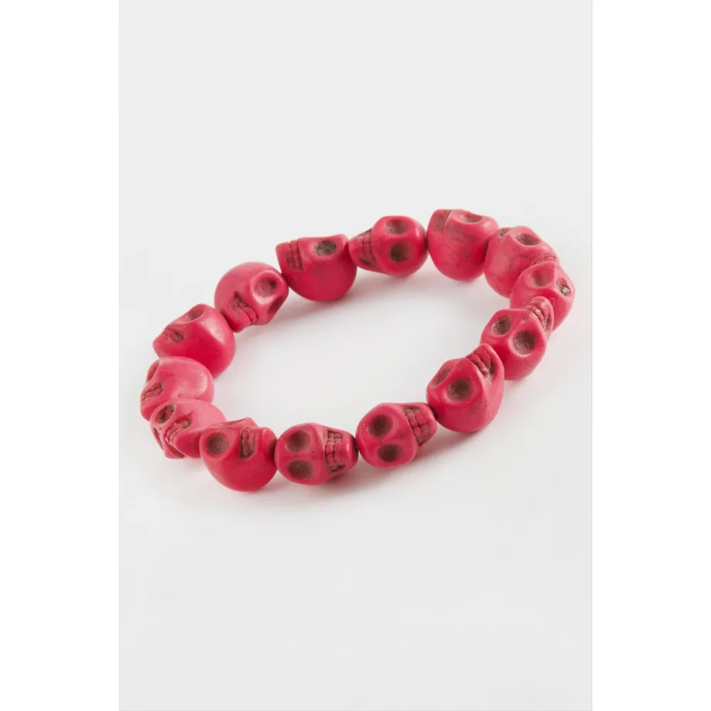 Kuru Kafa Turkuaz Doğaltaşlı Bileklik-Pembe