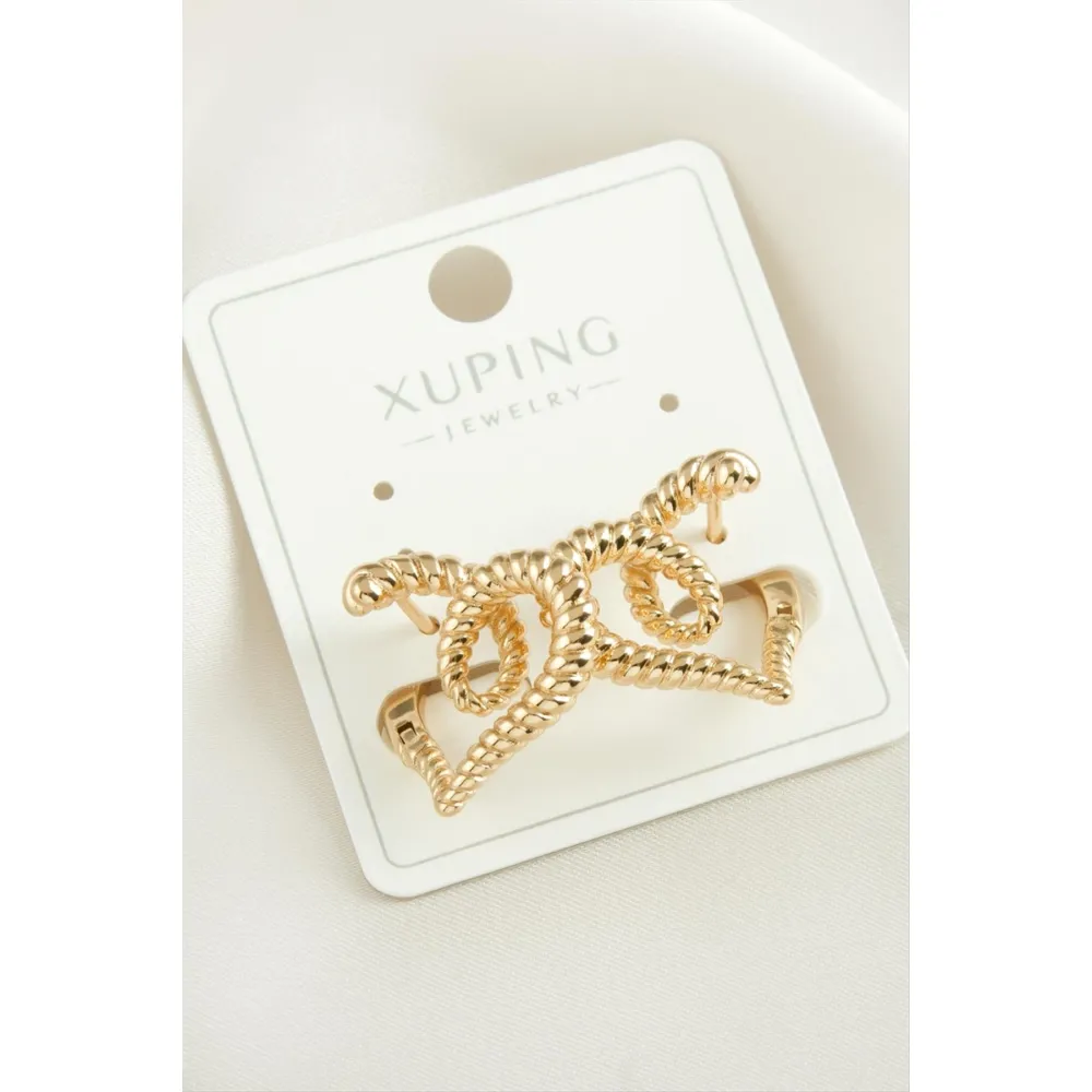 Xuping Kalp Lüks Çelik Küpe-Gümüş Rengi