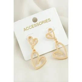 Kalp Yeni Sezon Metal Küpe-Sarı