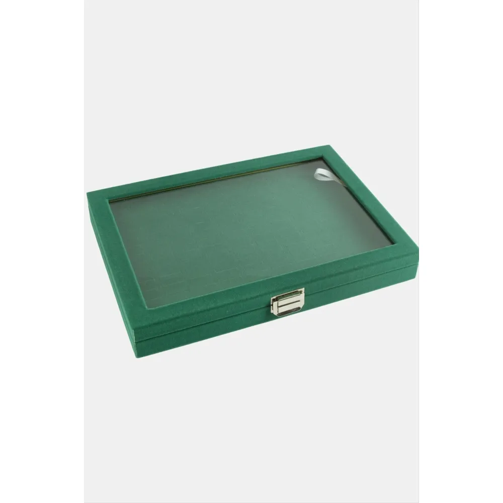 Cam Kapaklı Anfora Kumaş Batırmalı Yüzük Standı 24X34 cm-Pembe