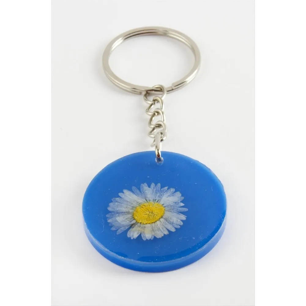 Papatya Epoksi Anahtarlık-Mor