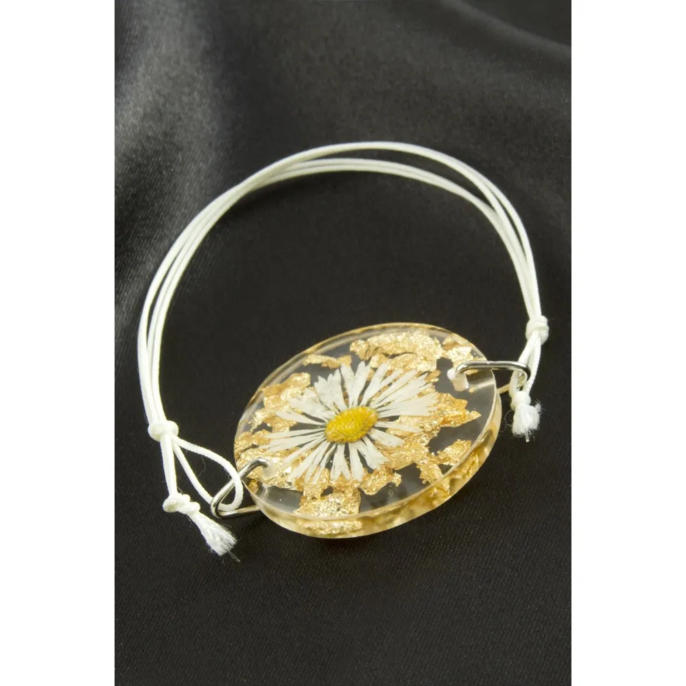 Papatya Epoksi Bileklik-Pembe