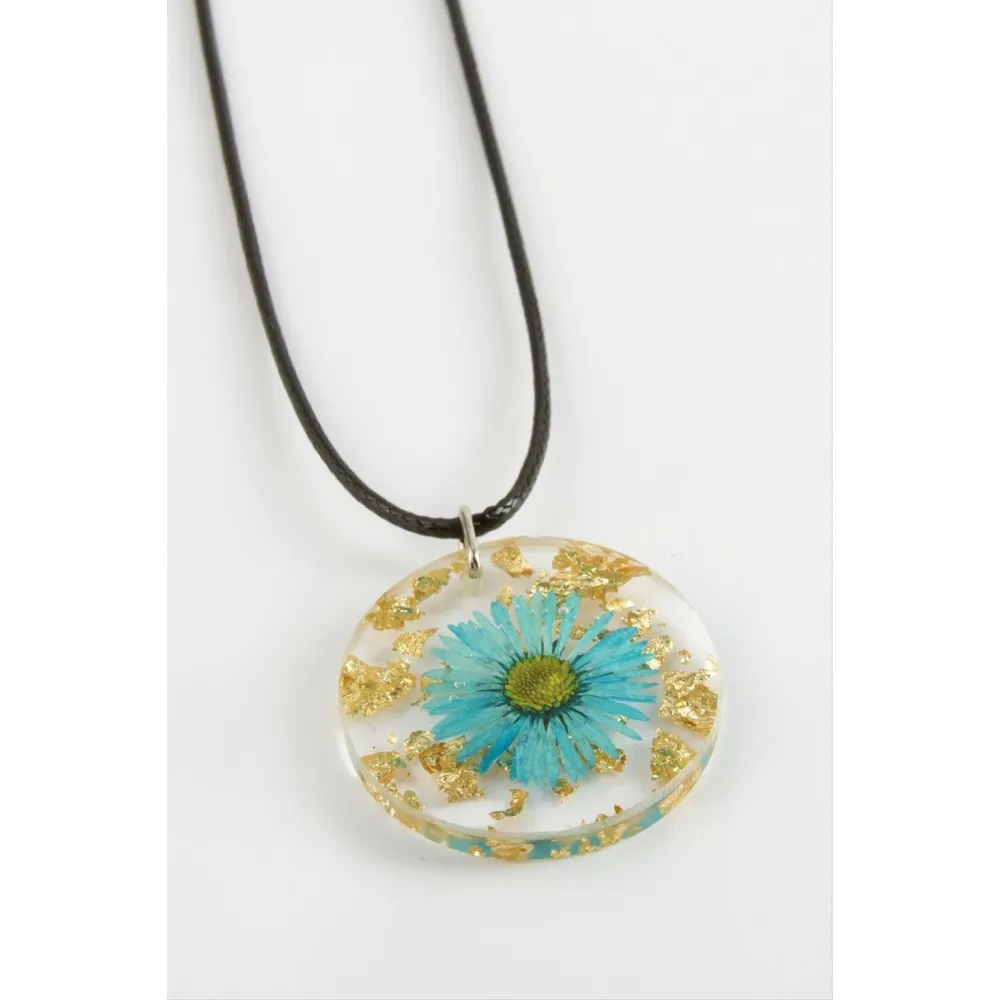 Papatya Epoksi Kolye-Sarı