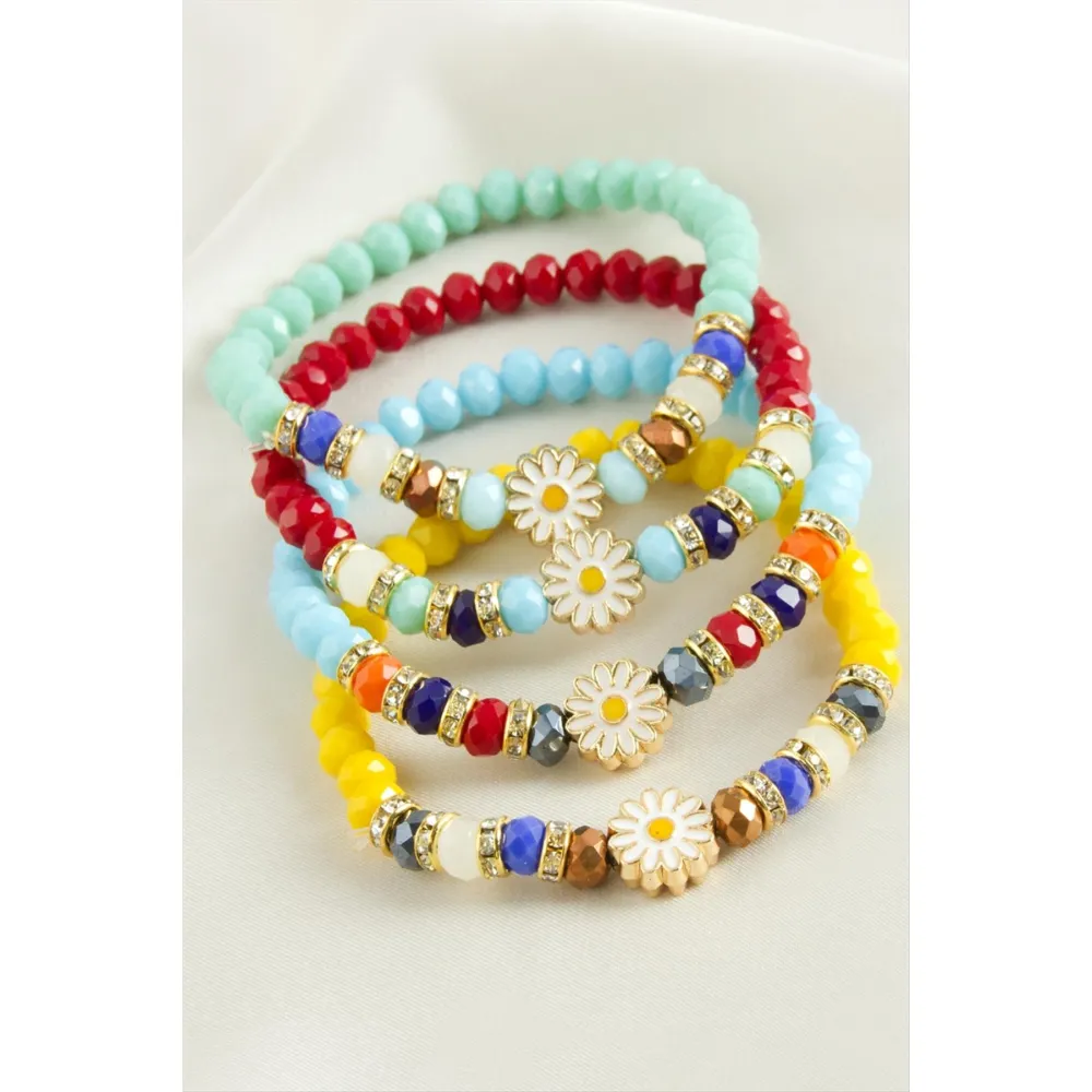 Papatya Kristal Trend Bileklik-Turuncu