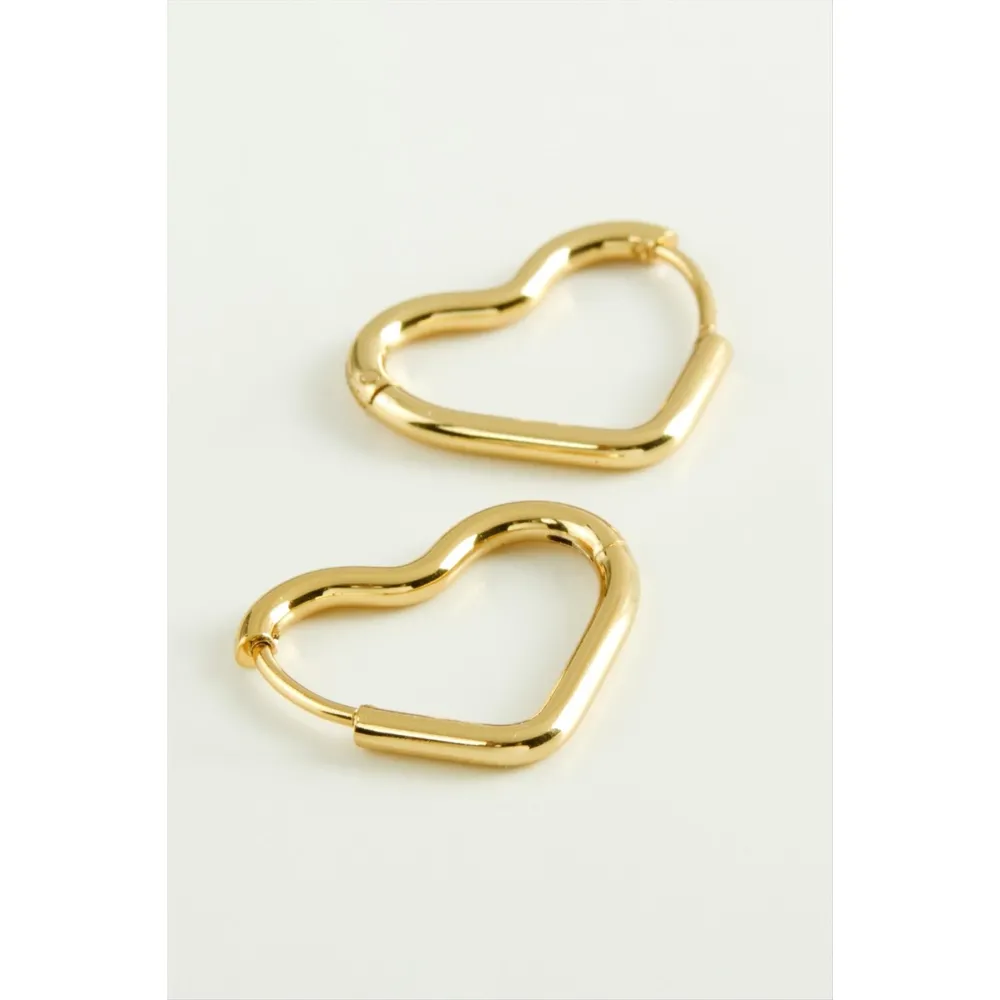 Kalp Çelik Küpe-Sarı