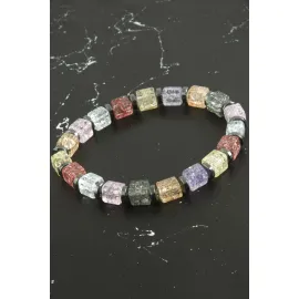 Küp Necef Doğaltaş Bileklik 6 mm-Renkli