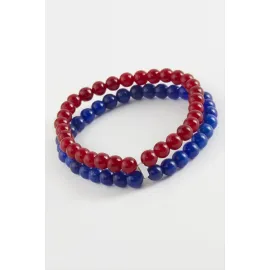 Bordo Lacivert Doğaltaş Bileklik 6 mm-Bordo