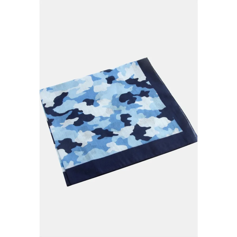 Asker Desenli Bandana 50X50-Mavi