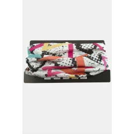 Boya Desenli Baff Boyunluk-Beyaz