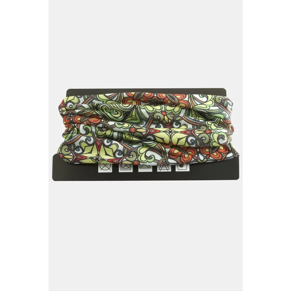 Çiçek Desenli Baff Boyunluk-Yeşil