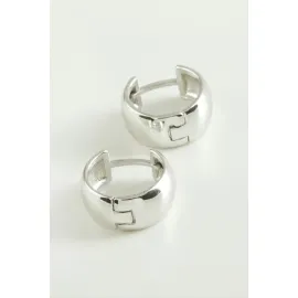 Halka Trend Metal Küpe-Gümüş Rengi