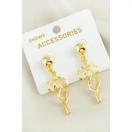 Fiyong Trend Metal Küpe-Sarı