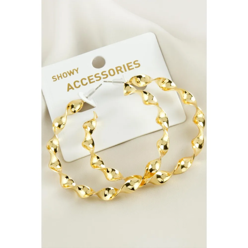 Burgulu Trend Metal Küpe-Gümüş Rengi