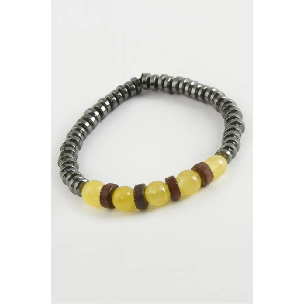 Akik Hematit Doğaltaş Bileklik-Antrasit