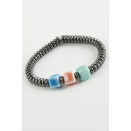 Cam - Hematit Doğaltaş Bileklik-Antrasit