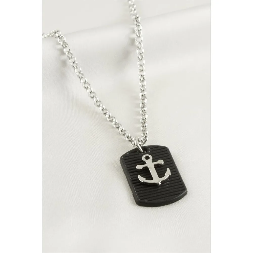 Çapa Erkek Kolye-Gümüş Rengi