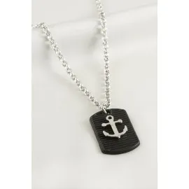 Çapa Erkek Kolye-Gümüş Rengi