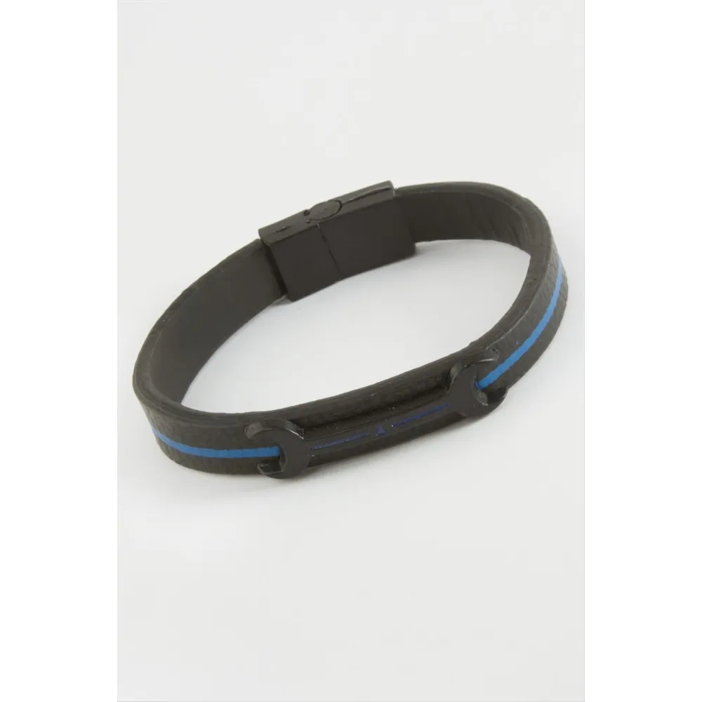 Anahtar Mıknatıslı Suni Deri Bileklik-Siyah