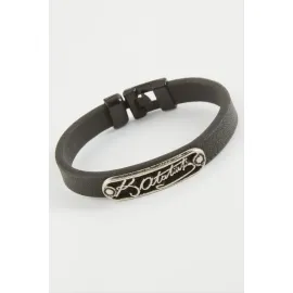 Mustafa Kemal Atatük İmzalı Kaliteli Suni Deri Bileklik-Siyah