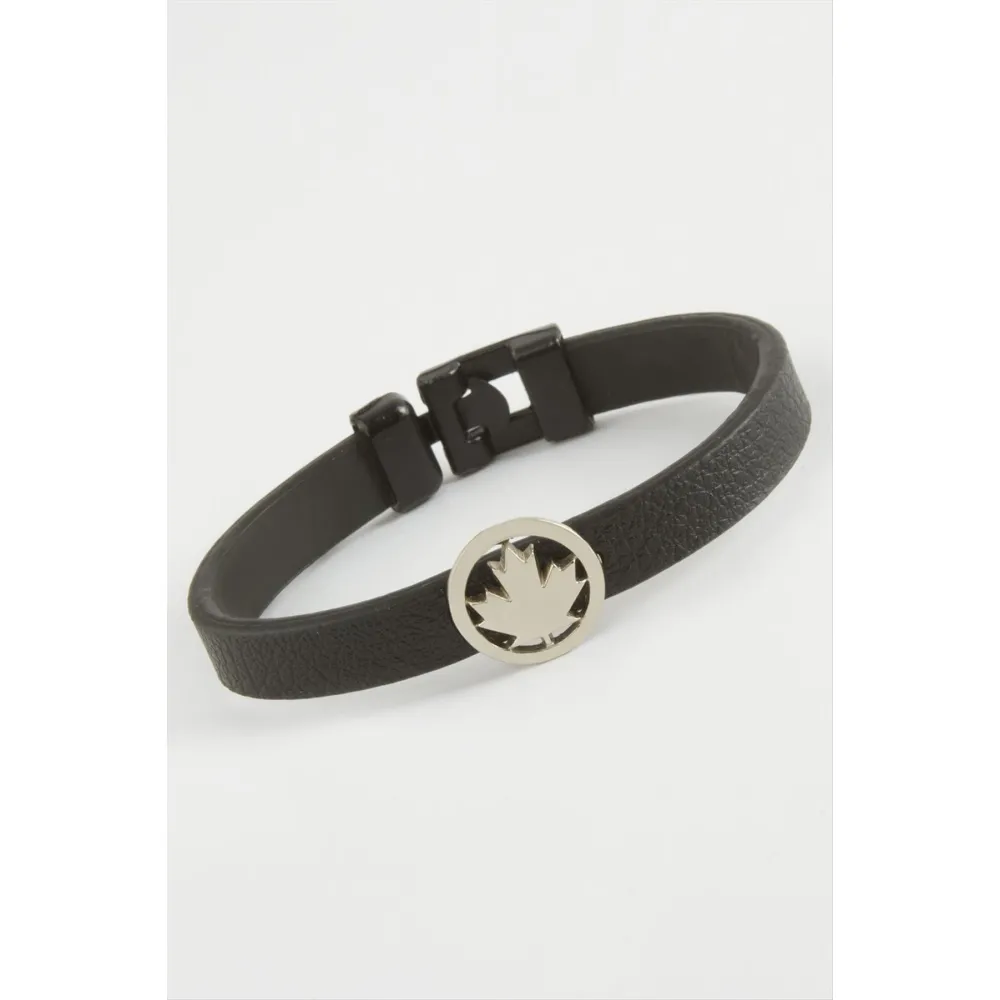 Ağaç Kaliteli Suni Deri Bileklik-Siyah