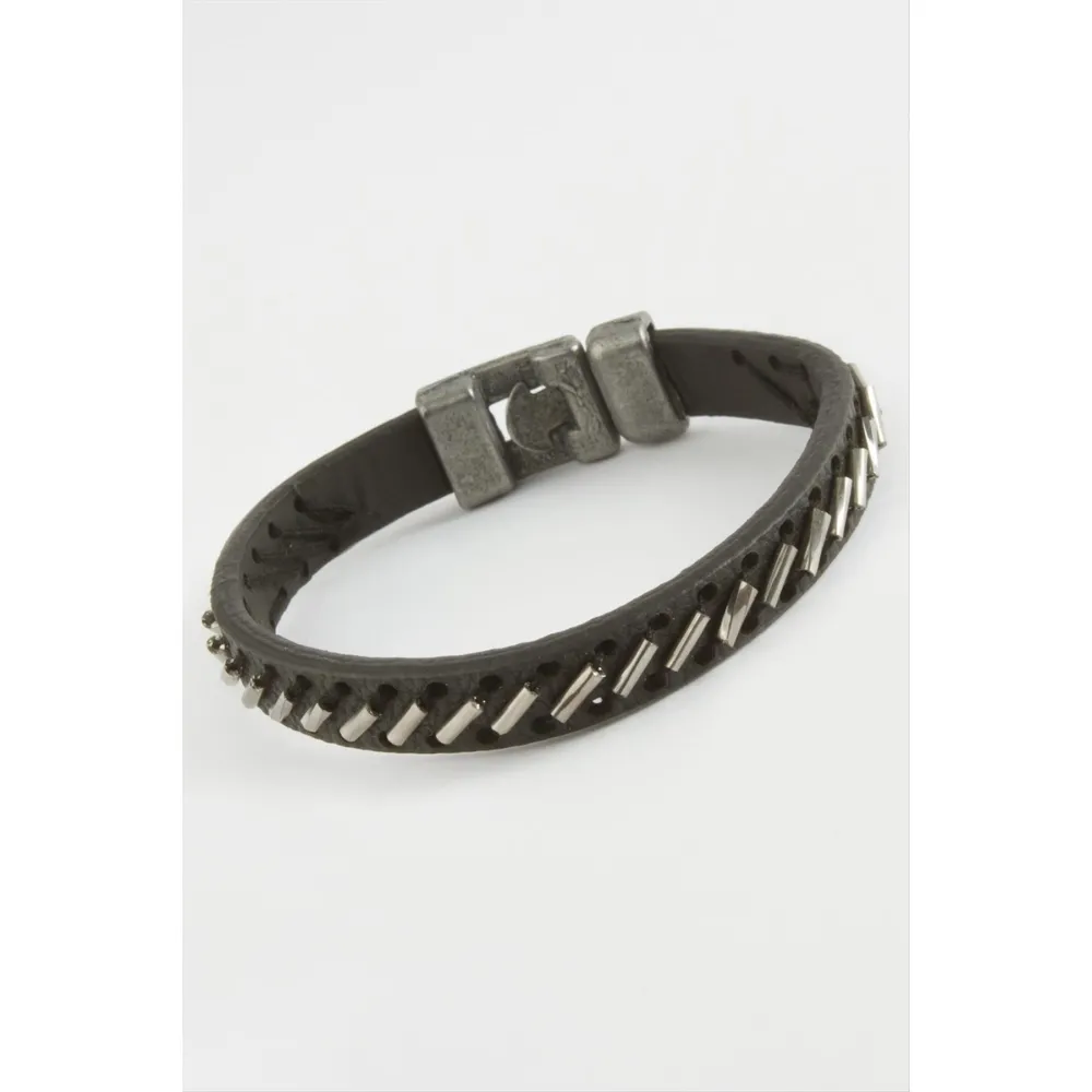 Kaliteli Suni Deri Bileklik-Siyah