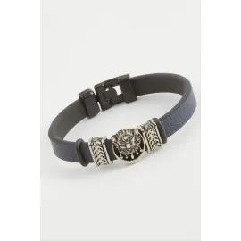 Osmanlı Bayrağı Kaliteli Suni Deri Bileklik-Siyah