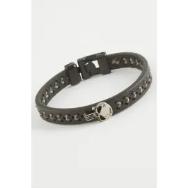 Kuru Kafa Kaliteli Suni Deri Bileklik-Siyah