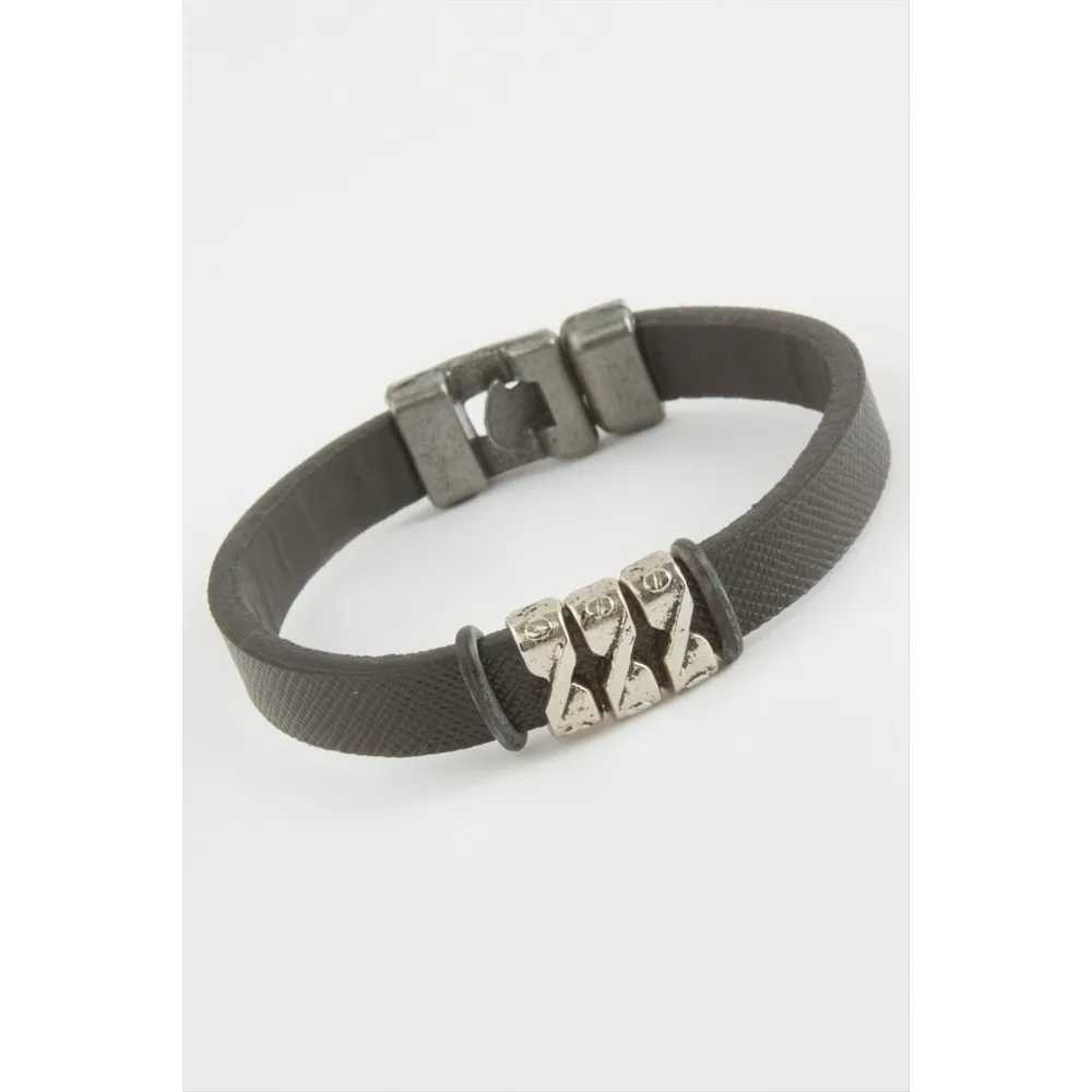 Kaliteli Suni Deri Bileklik-Siyah