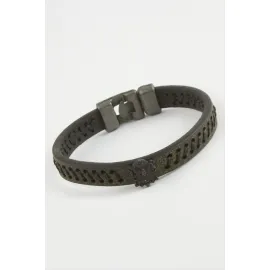 Osmanlı Bayrağı Kaliteli Suni Deri Bileklik-Yeşil