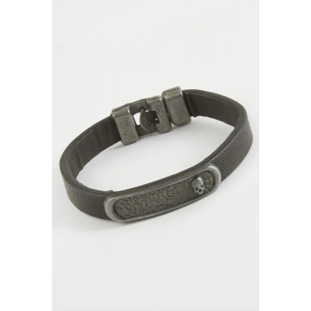 Kuru Kafa Kaliteli Suni Deri Bileklik-Siyah